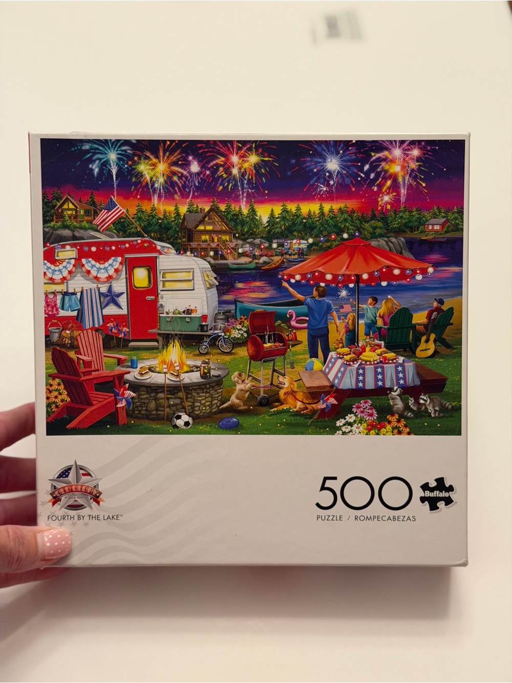Buffalo David Bitton Red, Blue, white: Fourth‎ by the Lake 500-Piece Puzzle